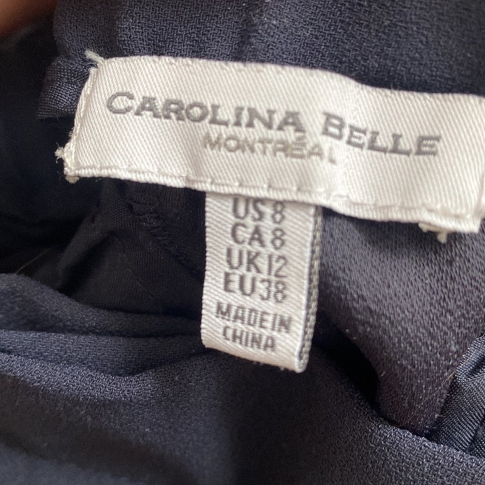 Navy Blue Dress Pants Trouser High Waist Tailored - Picture 4 of 5